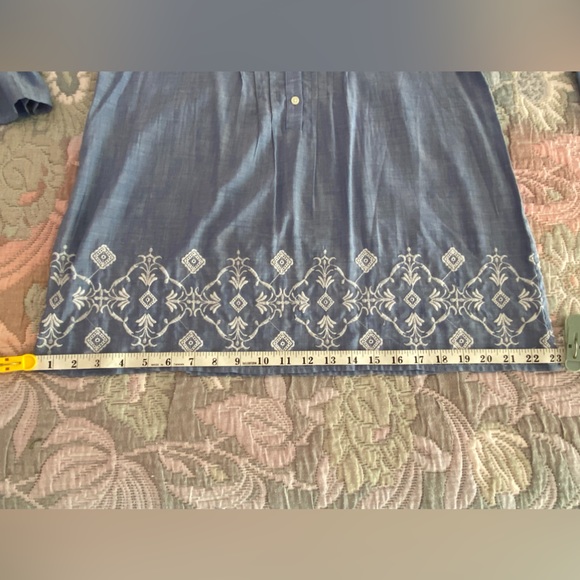 LOFT Embroidered Boho Ruffle Sleeved Top - Picture 9 of 15